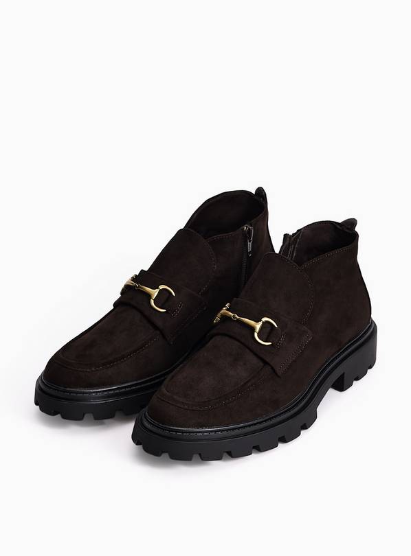 Dark Brown Loafer Shoe Boots 7
